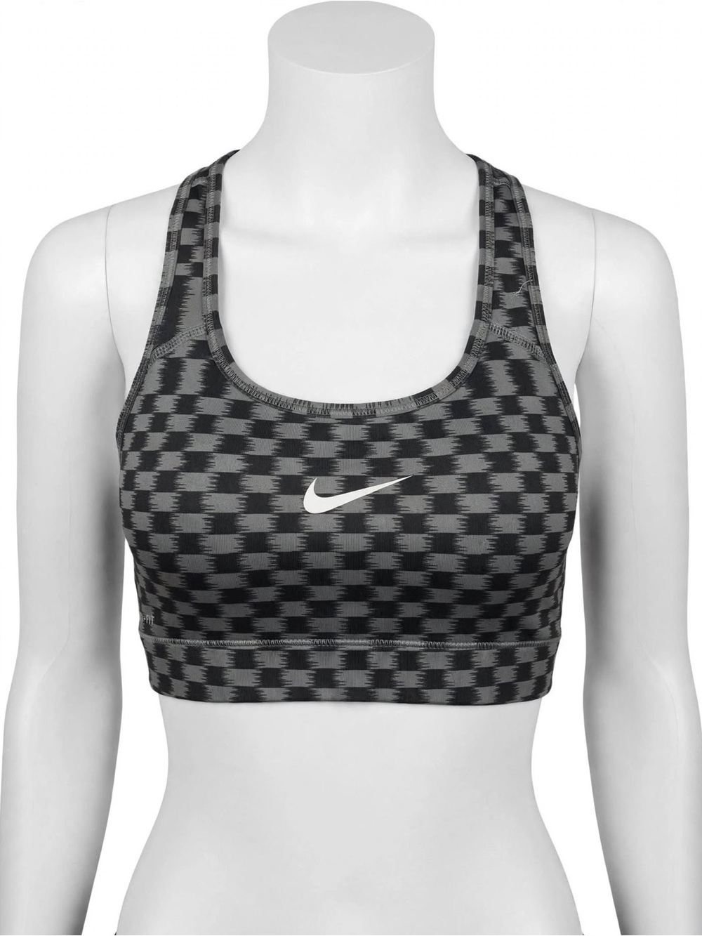 Nike Black & Gray Patterned Racerback Sports Bra